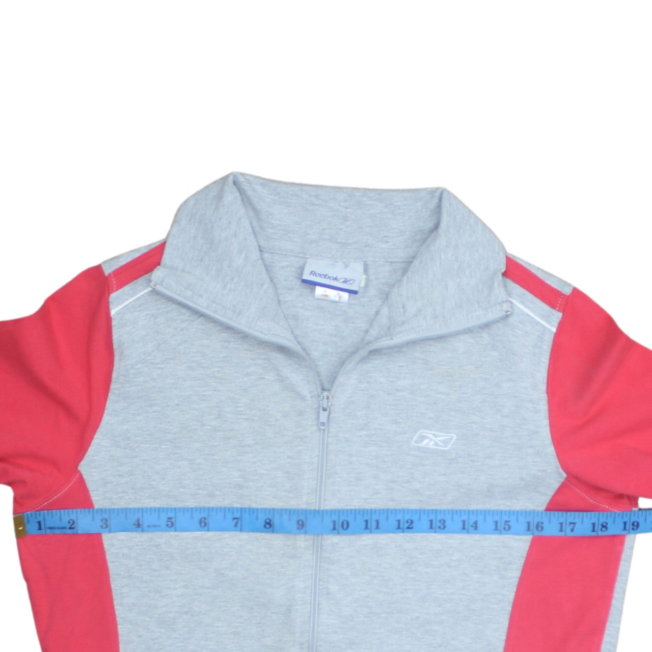 Reebok Women Grey & Pink Full Zip Hoodie L Classic Sportswear