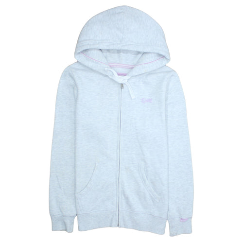 Diesel Womens Light Grey Full Zip Hoodie Size L Cotton Blend