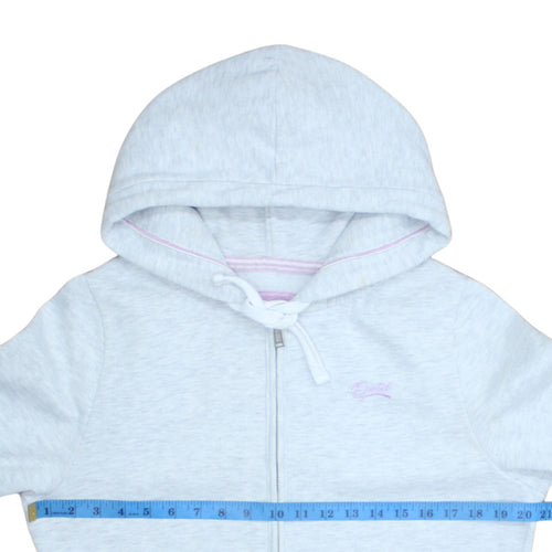 Diesel Womens Light Grey Full Zip Hoodie Size L Cotton Blend