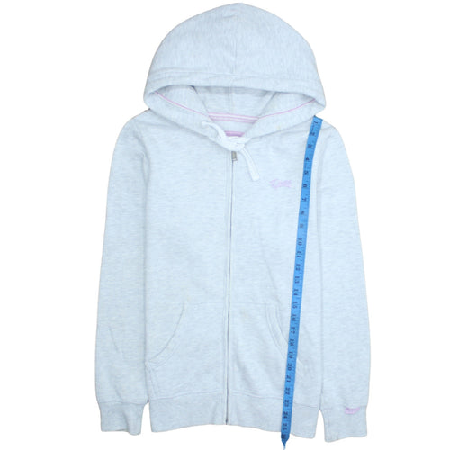 Diesel Womens Light Grey Full Zip Hoodie Size L Cotton Blend