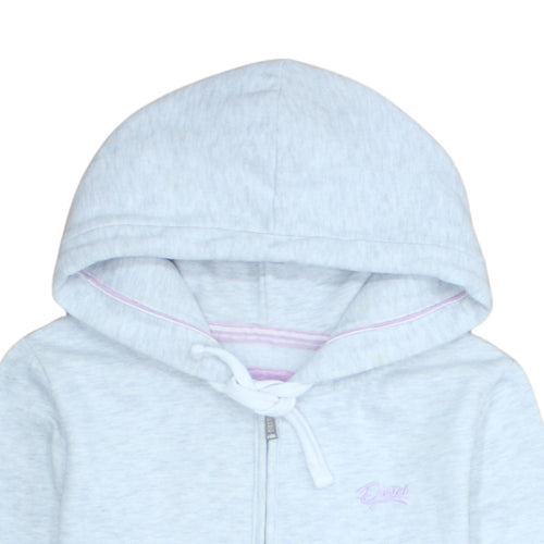 Diesel Womens Light Grey Full Zip Hoodie Size L Cotton Blend