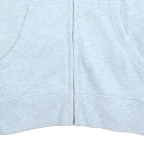 Diesel Womens Light Grey Full Zip Hoodie Size L Cotton Blend