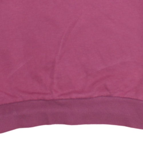 Adidas Womens Pink Crew Neck Long Sleeve Pullover Sweatshirt M 12-14
