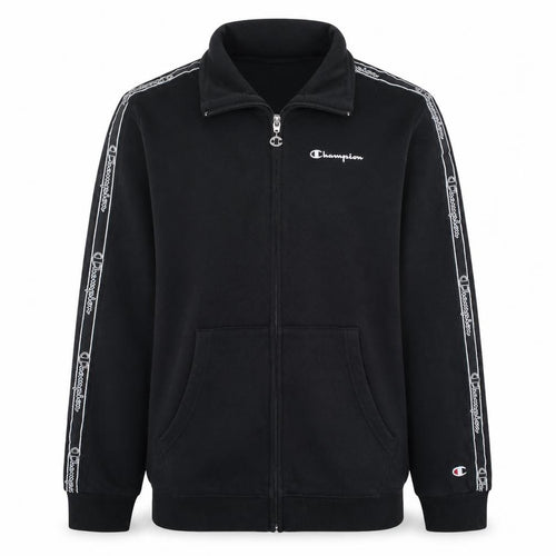 Champion Boys Black Full Zip Sweatshirt Size 13-14 Years Logo Tape Classic