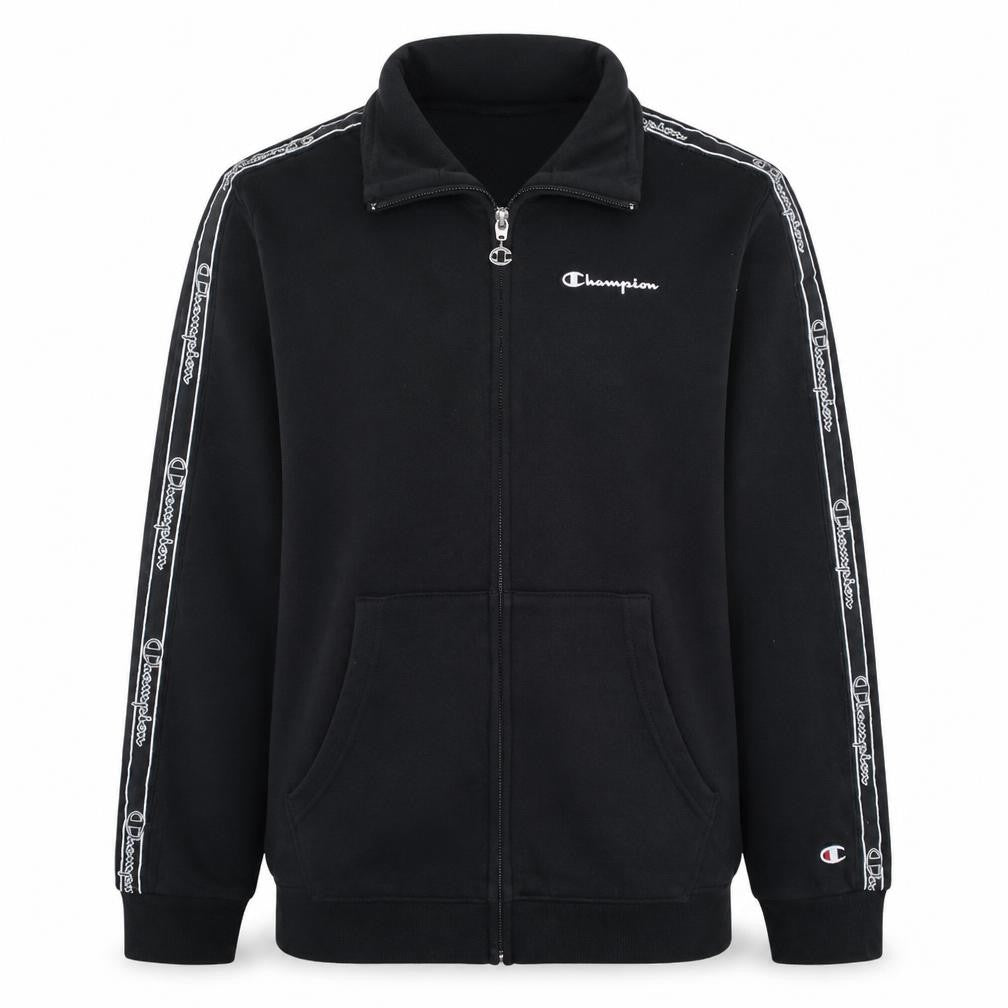Champion Boys Black Full Zip Sweatshirt Size 13-14 Years Logo Tape Classic
