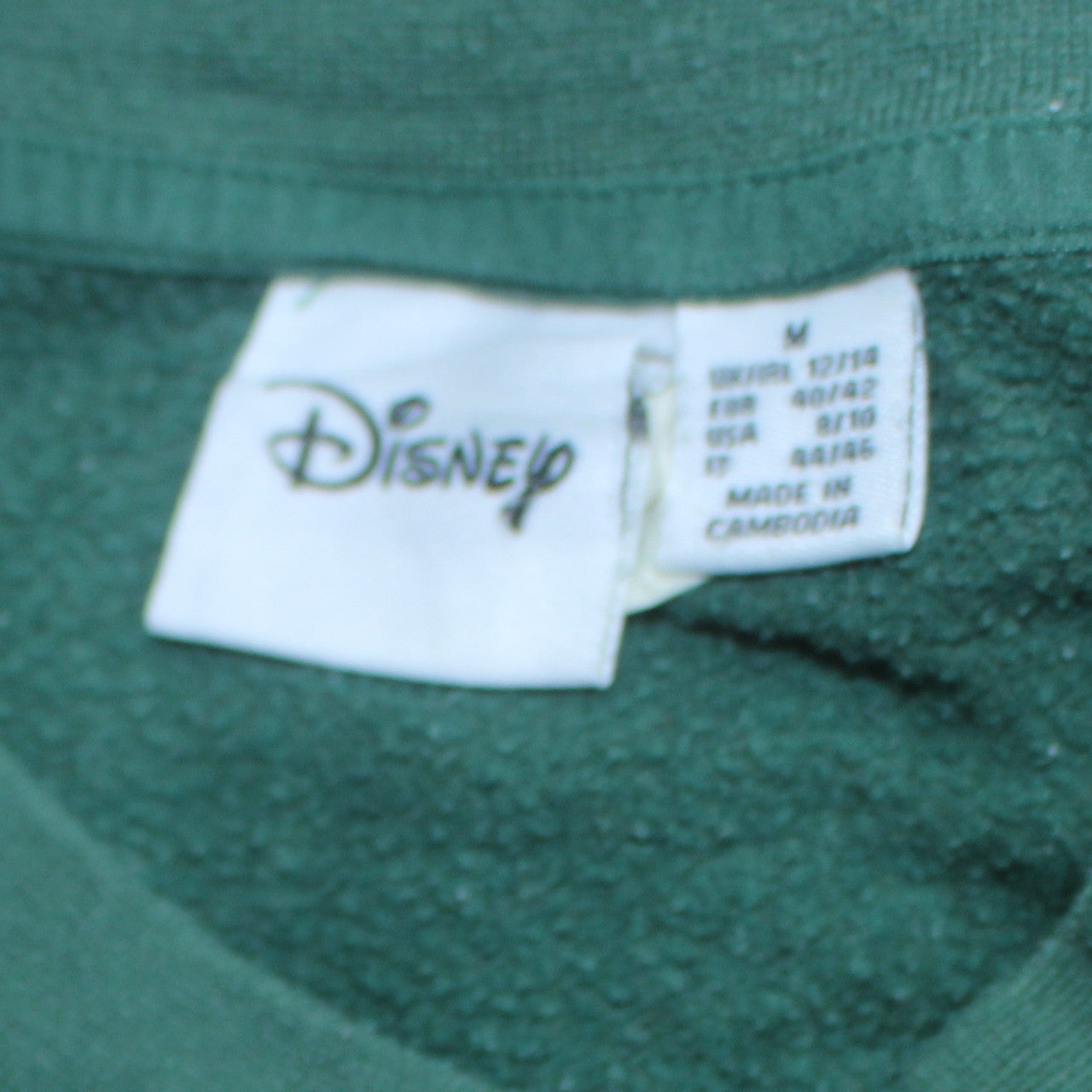 Disney Women Green Mickey Mouse Graphic Pullover Sweatshirt Size M