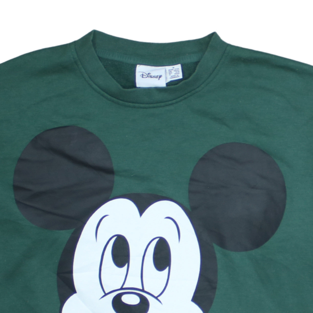 Disney Women Green Mickey Mouse Graphic Pullover Sweatshirt Size M
