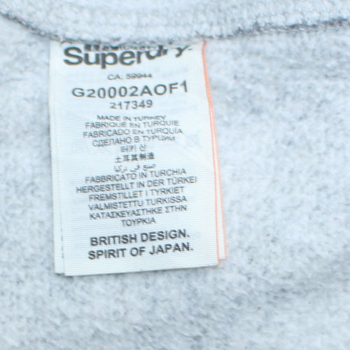 Superdry Womens Grey Pullover Hoodie Size S Vintage Logo Sweatshirt