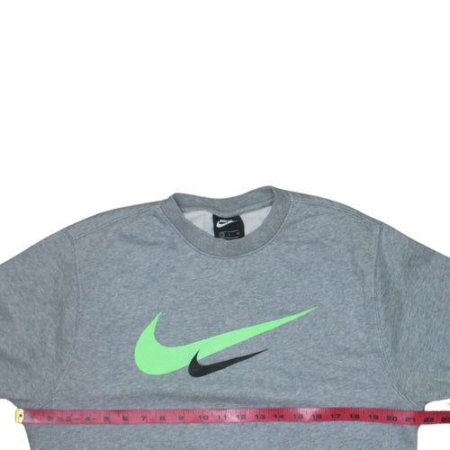Nike Men's Grey Graphic Logo Crew Neck Sweatshirt Size S