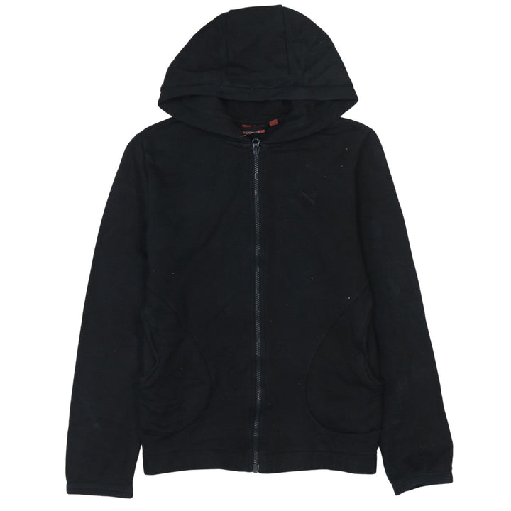 Puma Womens Black Full Zip Hoodie Size UK 10 Cotton Blend