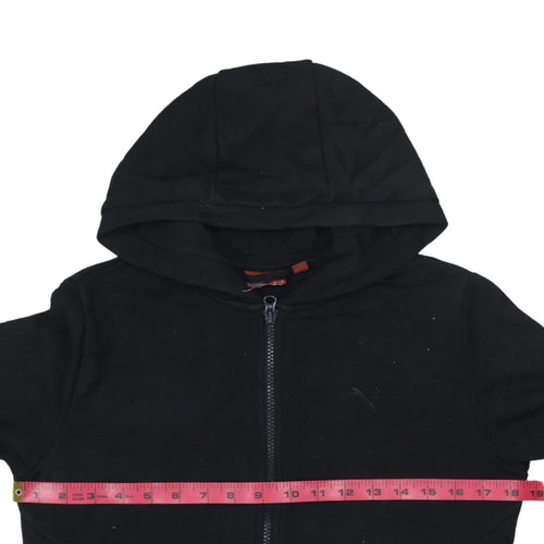 Puma Womens Black Full Zip Hoodie Size UK 10 Cotton Blend