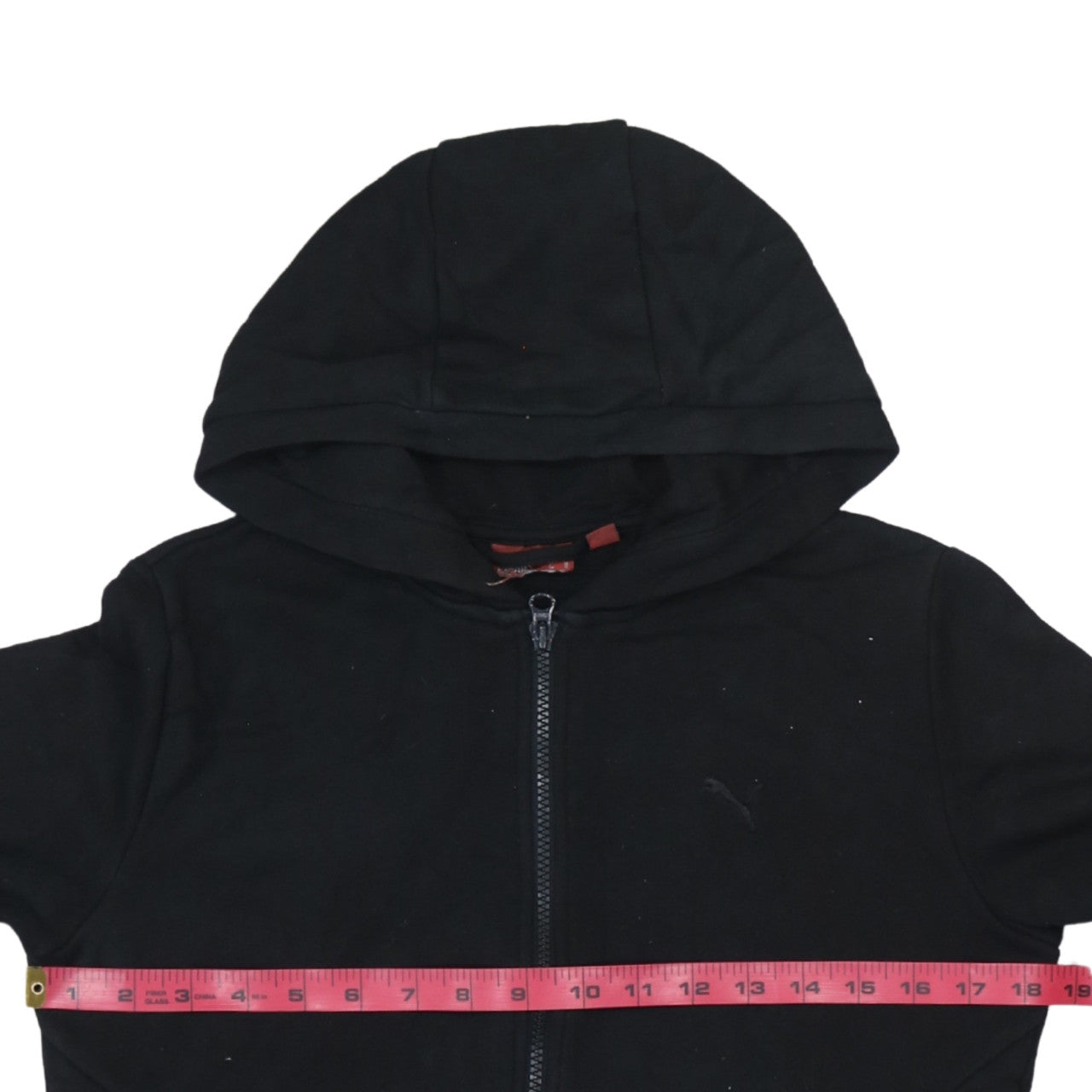 Puma Womens Black Full Zip Hoodie Size UK 10 Cotton Blend