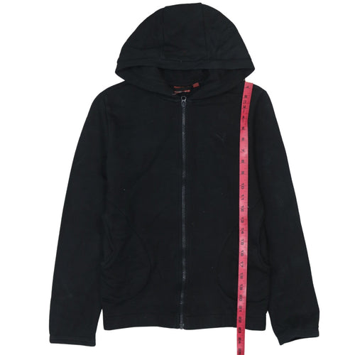 Puma Womens Black Full Zip Hoodie Size UK 10 Cotton Blend