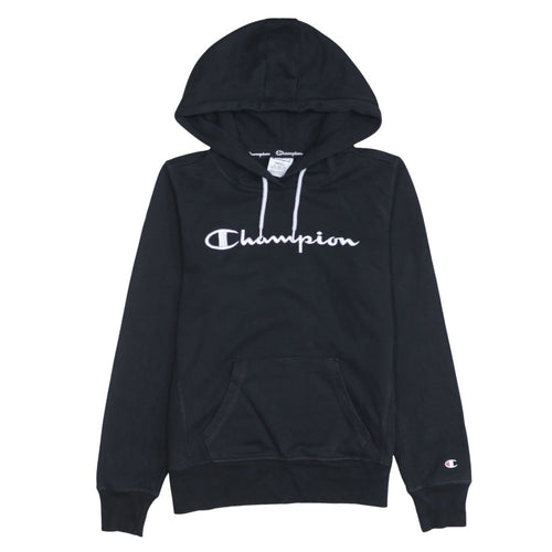 Champion Women's Black Small Pullover Hoodie with Logo