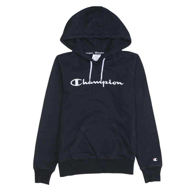Champion Women's Black Small Pullover Hoodie with Logo