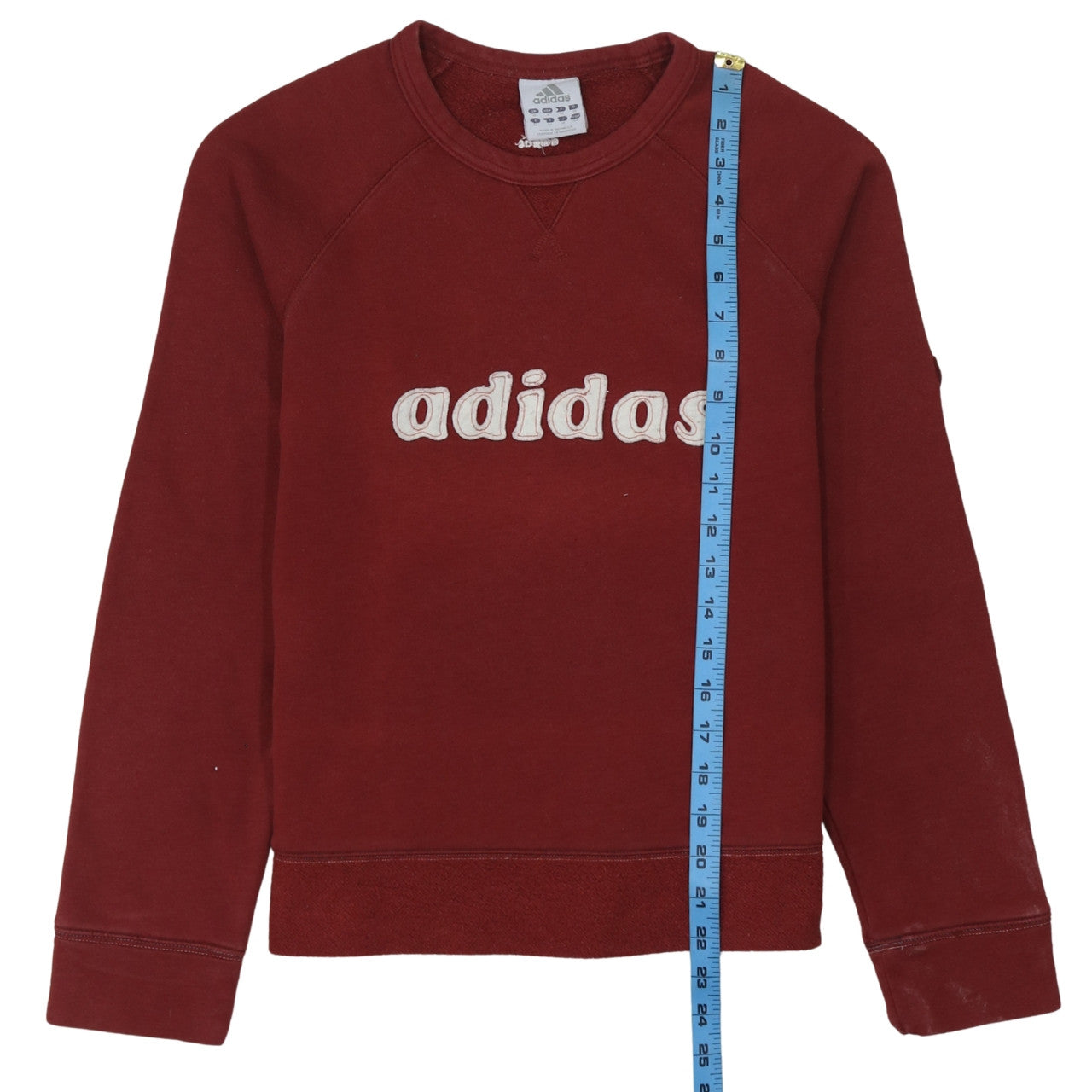 Adidas Women Burgundy Logo Sweatshirt UK 10 Cotton Blend Casual