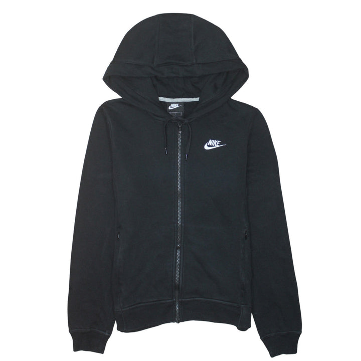 Nike Womens Black Full Zip Hoodie Small Cotton Blend