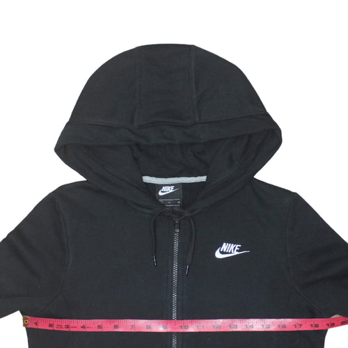 Nike Womens Black Full Zip Hoodie Small Cotton Blend