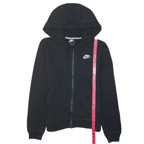 Nike Womens Black Full Zip Hoodie Small Cotton Blend
