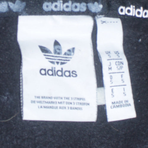Adidas Mens Black Small 1/2 Zip Hoodie Sweatshirt with Logo