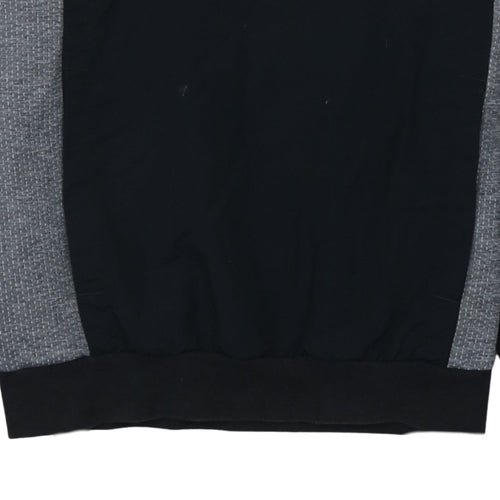 Adidas Mens Black Small 1/2 Zip Hoodie Sweatshirt with Logo