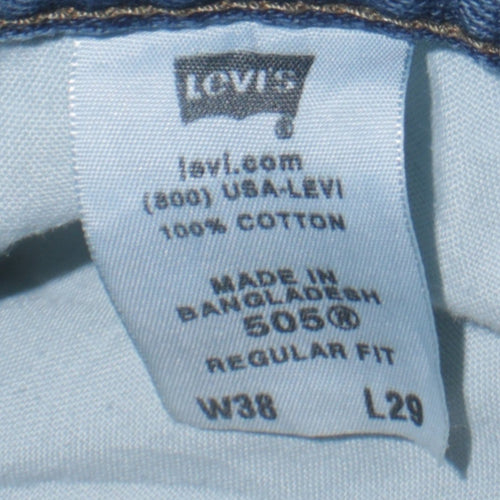 Levi's 505 Regular Fit Blue Denim Jeans Men W38 L29 Straight Leg