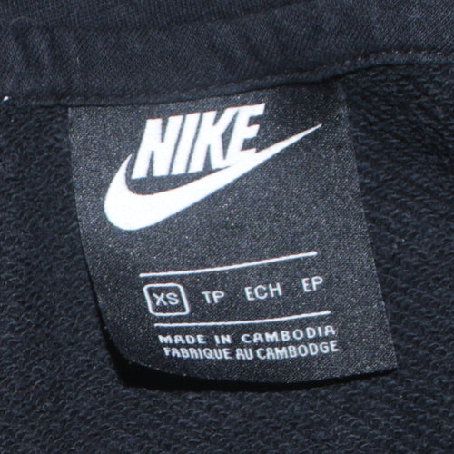 Nike Womens Black XS Pullover Hoodie with Logo Print