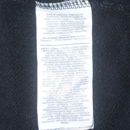 Nike Womens Black XS Pullover Hoodie with Logo Print