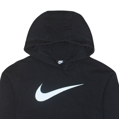 Nike Womens Black XS Pullover Hoodie with Logo Print