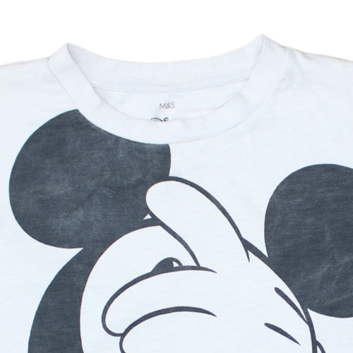 Marks and Spencer Women White Mickey Mouse Disney Sweatshirt Size 10
