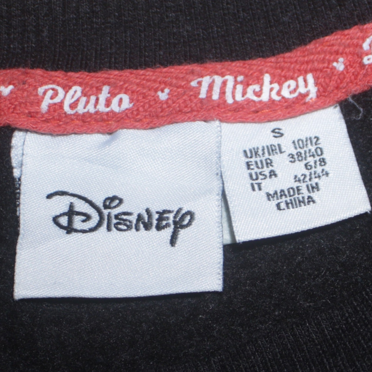 Disney Women's Black Sweatshirt Size S Pluto Mickey Donald Goofy Graphic