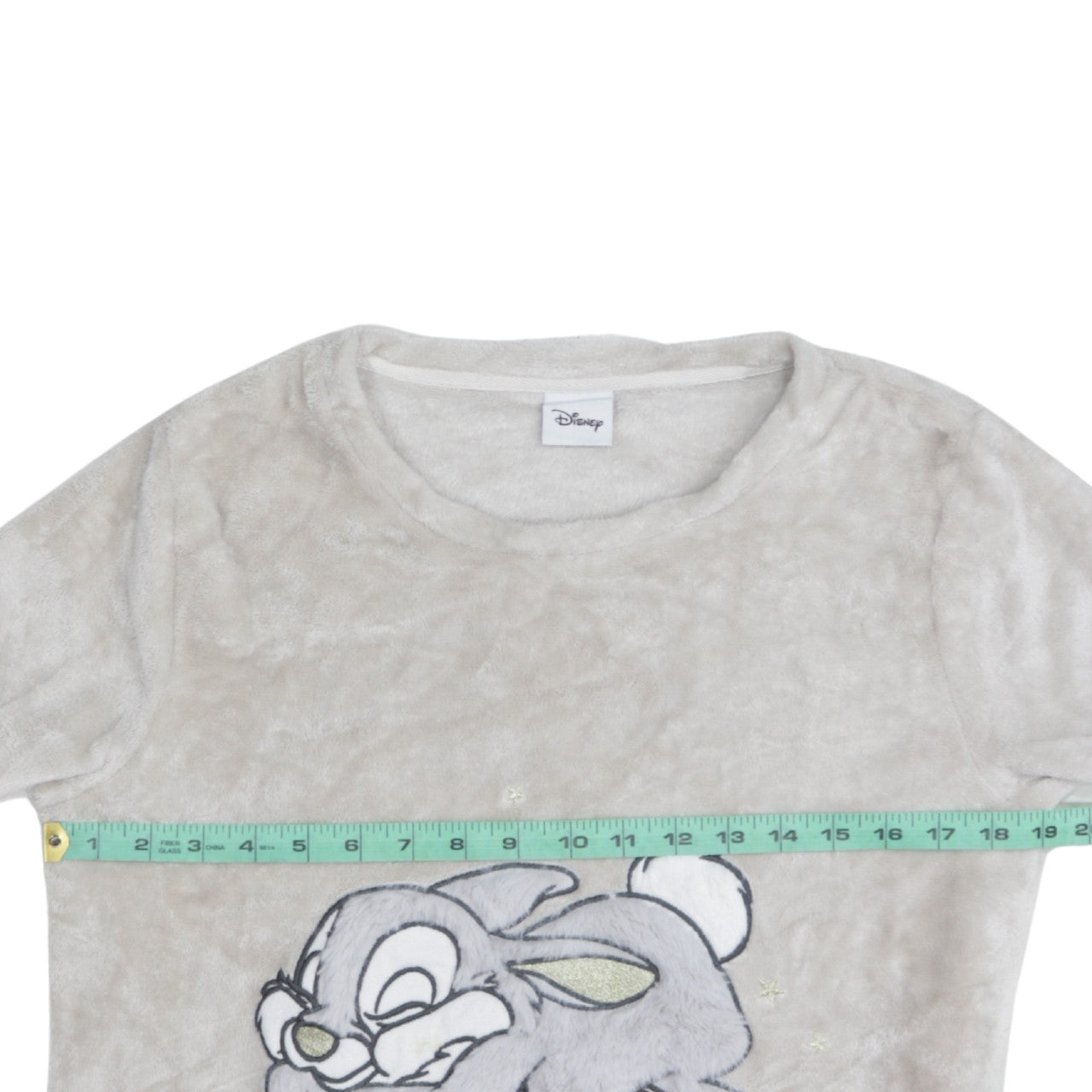 Disney Women Grey Thumper Fleece Long Sleeve Pyjama Top Size 8-10