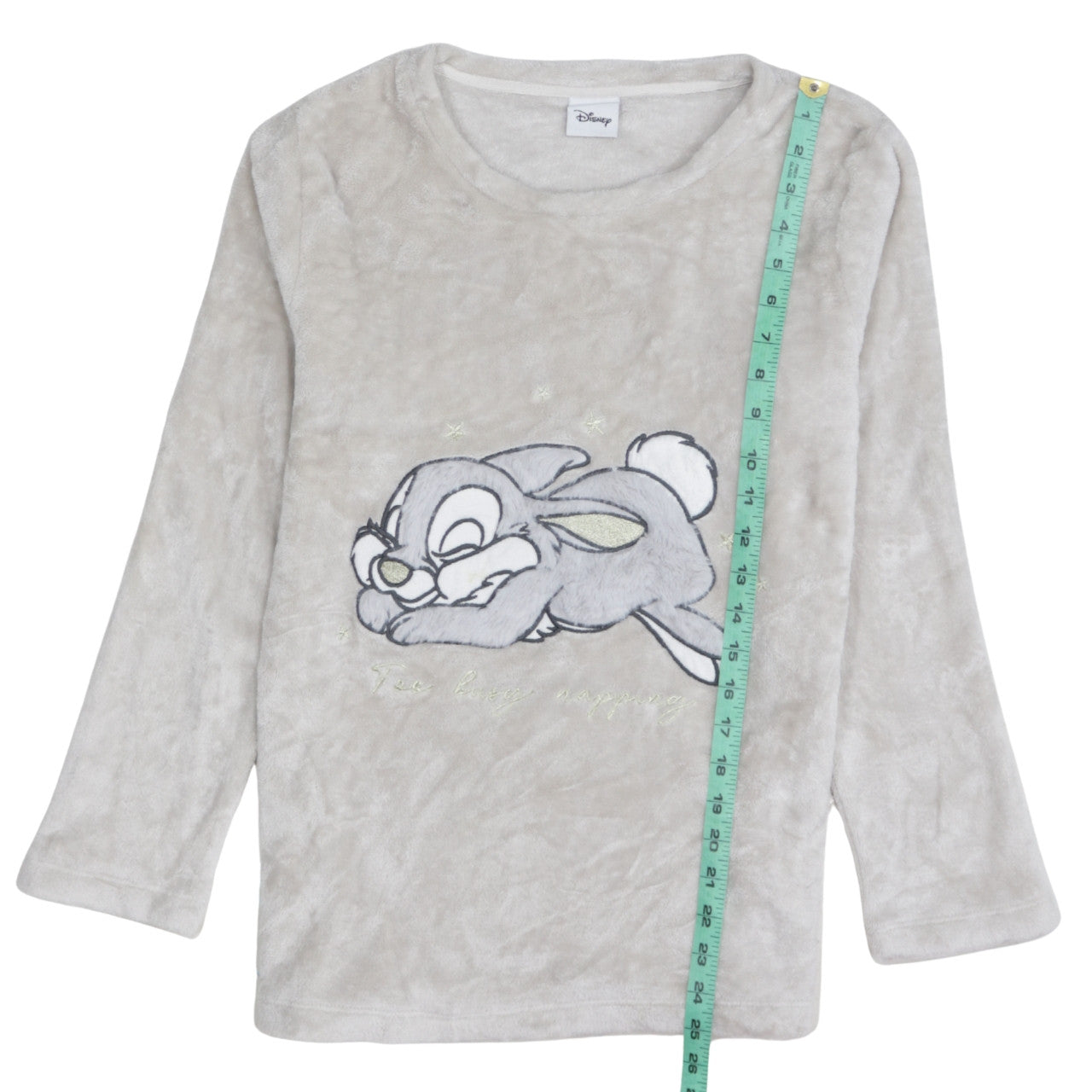 Disney Women Grey Thumper Fleece Long Sleeve Pyjama Top Size 8-10