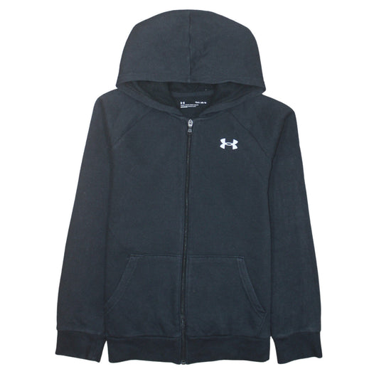 Under Armour Boys Black Full Zip Hoodie Size 13-14 Years Loose Fit
