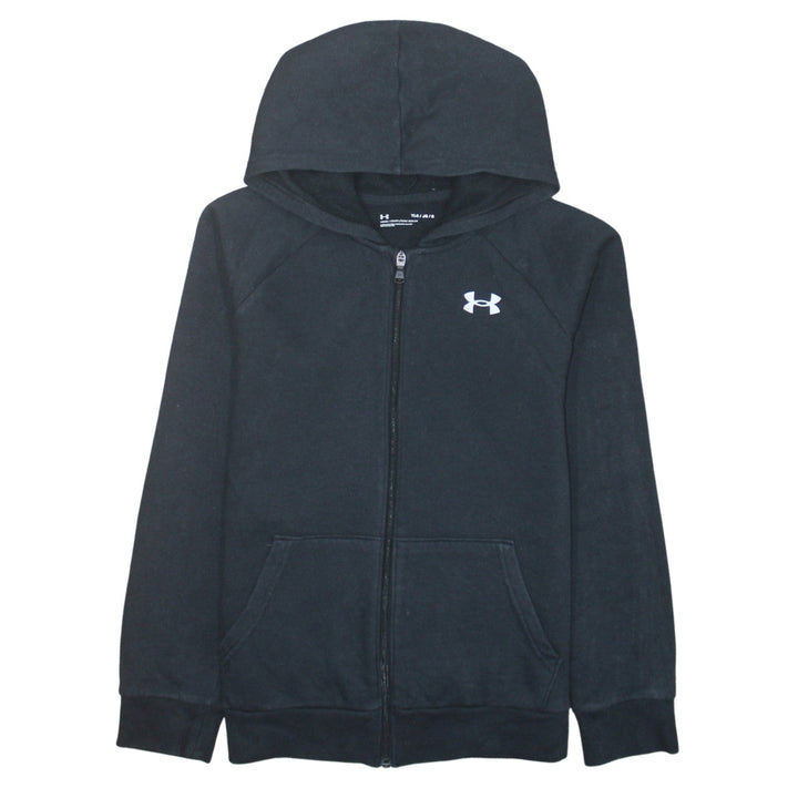 Under Armour Boys Black Full Zip Hoodie Size 13-14 Years Loose Fit