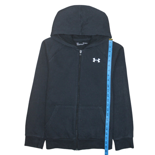Under Armour Boys Black Full Zip Hoodie Size 13-14 Years Loose Fit