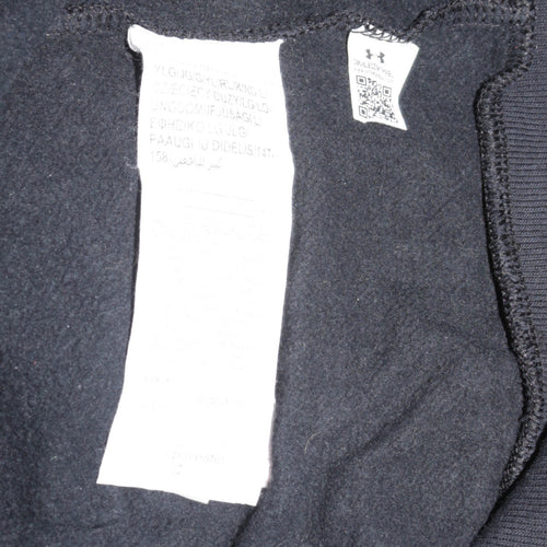 Under Armour Boys Black Full Zip Hoodie Size 13-14 Years Loose Fit