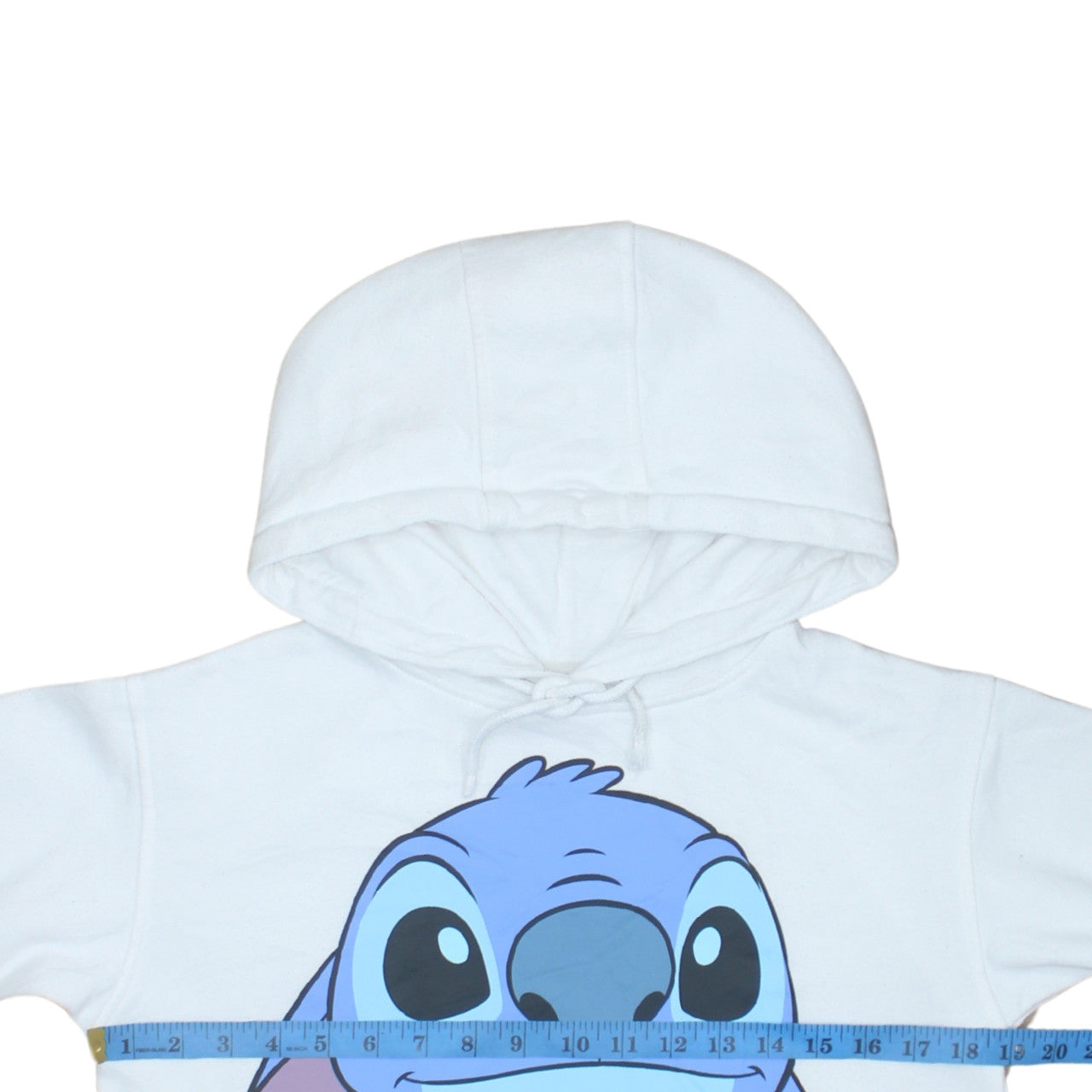 Disney Primark Women White Stitch Hoodie 2XS Cotton Pullover