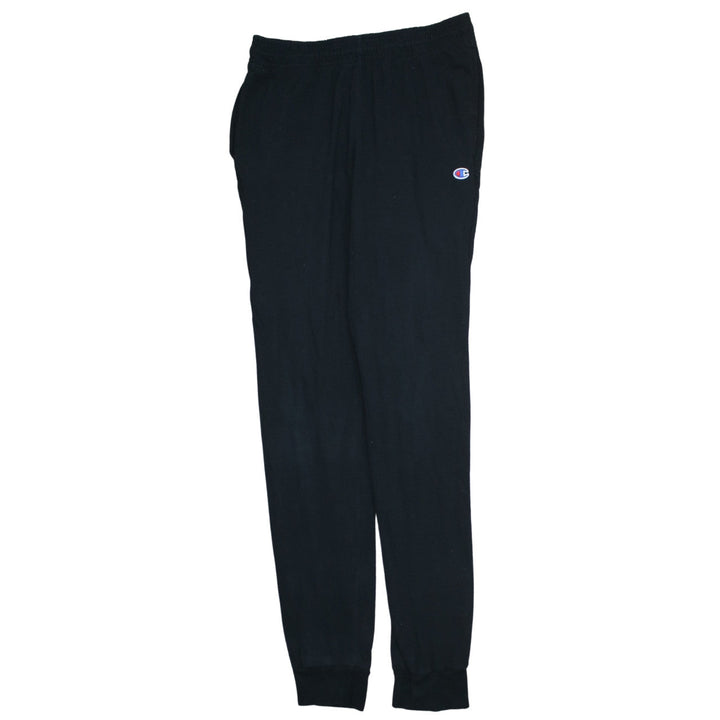 Champion Men Black Cotton Jogger Sweatpants M Tapered Fit