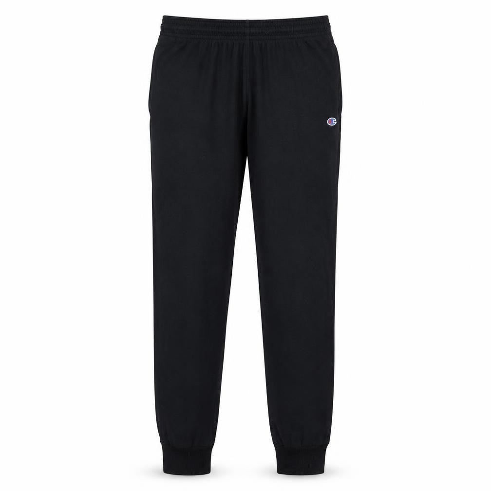 Champion Men Black Cotton Jogger Sweatpants M Tapered Fit