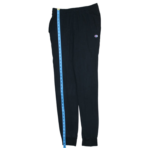 Champion Men Black Cotton Jogger Sweatpants M Tapered Fit