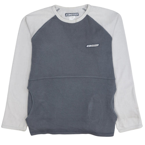 Reebok Women Grey & White Sweatshirt Size 12 Raglan Long Sleeve Pullover