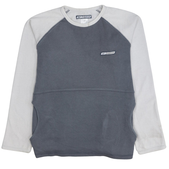 Reebok Women Grey & White Sweatshirt Size 12 Raglan Long Sleeve Pullover