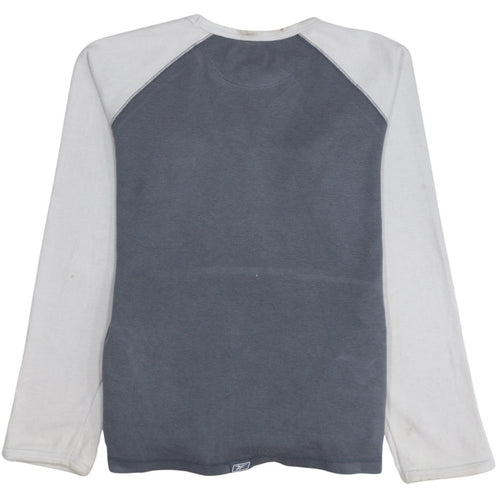 Reebok Women Grey & White Sweatshirt Size 12 Raglan Long Sleeve Pullover
