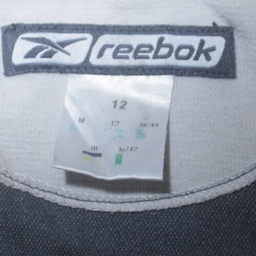 Reebok Women Grey & White Sweatshirt Size 12 Raglan Long Sleeve Pullover