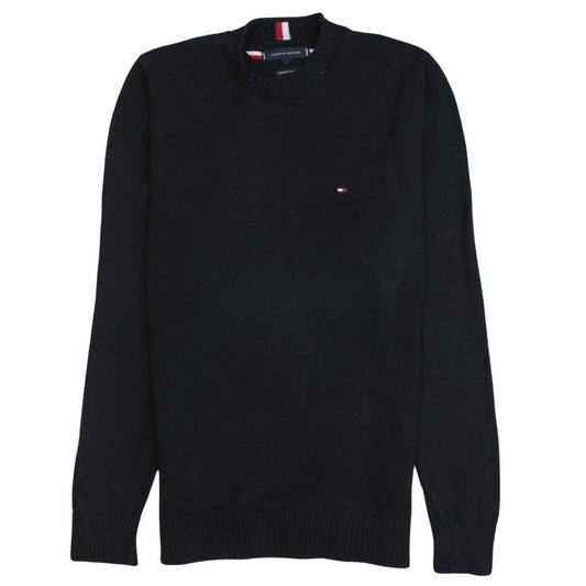 Tommy Hilfiger Men's Black Organic Cotton Crew Neck Jumper Size S