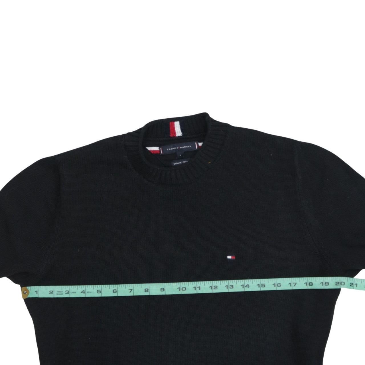 Tommy Hilfiger Men's Black Organic Cotton Crew Neck Jumper Size S