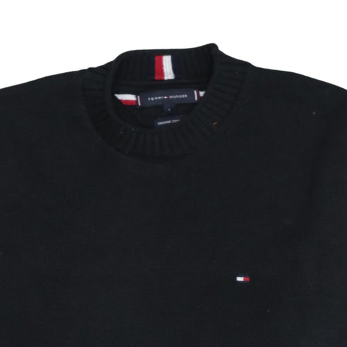 Tommy Hilfiger Men's Black Organic Cotton Crew Neck Jumper Size S