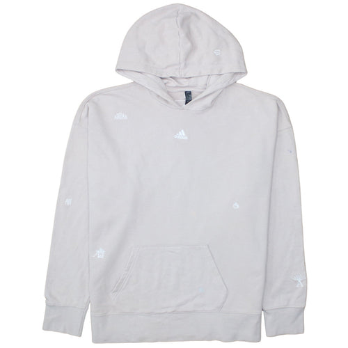 Adidas Women's Beige Pullover Hoodie L 16-18 Hooded Sweatshirt