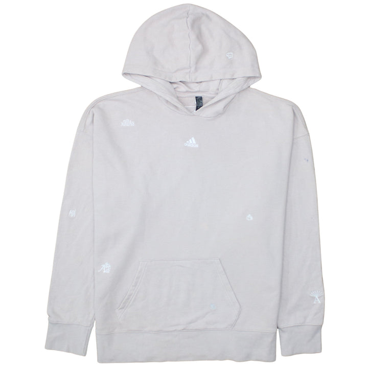 Adidas Women's Beige Pullover Hoodie L 16-18 Hooded Sweatshirt